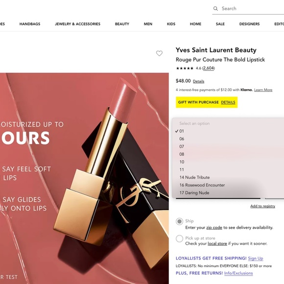 YSL Rouge Pur Couture "The Bold" mini lipstick in shade "12" - Picture 8 of 8